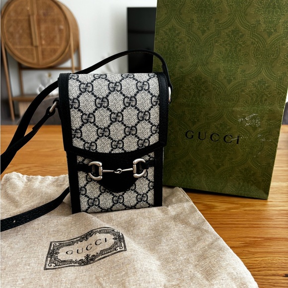 Gucci Horsebit 1955 Mini Bag (Blue black) - Picture 1 of 7